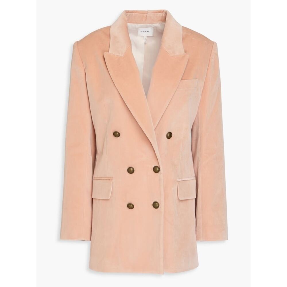 New with Flaw: Frame Peach Velvet Blazer Size 6